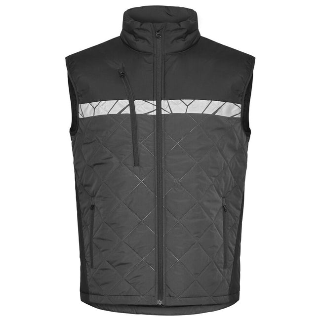 Grey-Black - Front - Projob Mens 7700 Progression Gilet