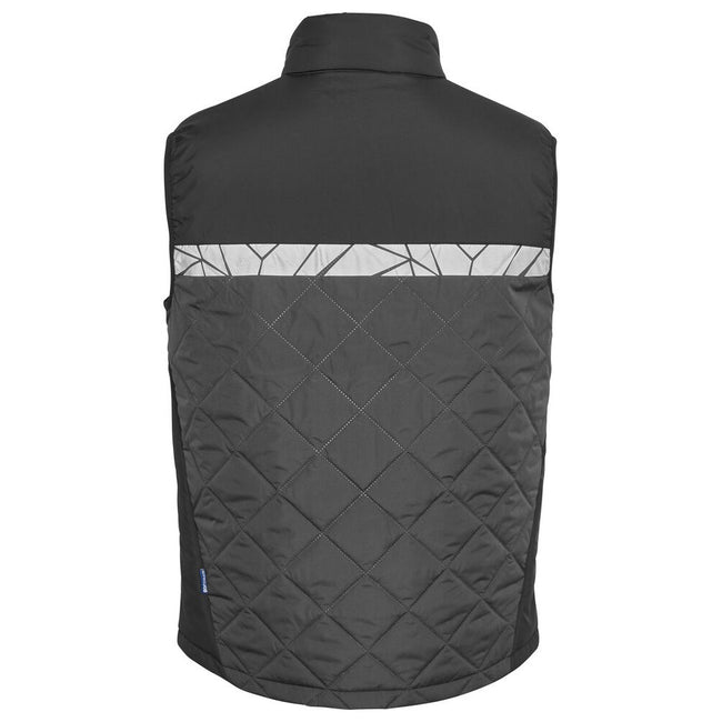 Grey-Black - Back - Projob Mens 7700 Progression Gilet