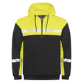 Black-Yellow - Front - Projob Mens Progression Half Zip Hoodie