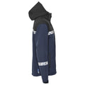 Navy-Black - Side - Projob Mens Progression Soft Shell Jacket