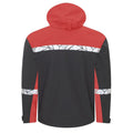 Black-Red - Back - Projob Mens Progression Soft Shell Jacket