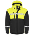 Black-Yellow - Front - Projob Mens Progression Soft Shell Jacket