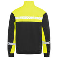 Black-Yellow - Back - Projob Mens Progression Half Zip Sweatshirt