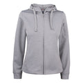 Grey Melange - Front - Clique Womens-Ladies Basic Active Full Zip Hoodie