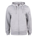Grey Melange - Front - Clique Mens Basic Active Full Zip Hoodie