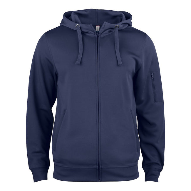 Dark Navy - Front - Clique Mens Basic Active Full Zip Hoodie