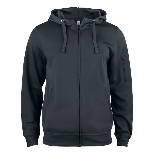 Black - Front - Clique Mens Basic Active Full Zip Hoodie