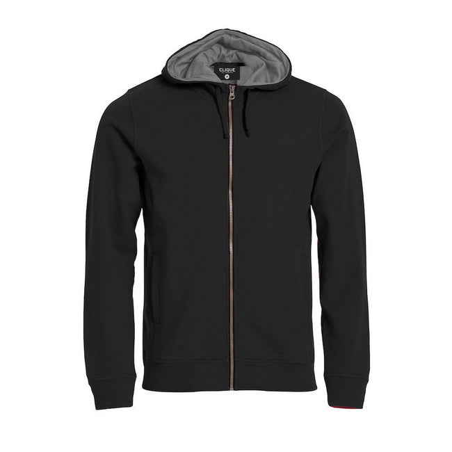 Black - Front - Clique Mens Classic Full Zip Hoodie