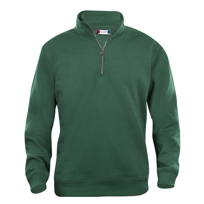 Bottle Green - Front - Clique Unisex Adult Basic Half Zip Sweatshirt