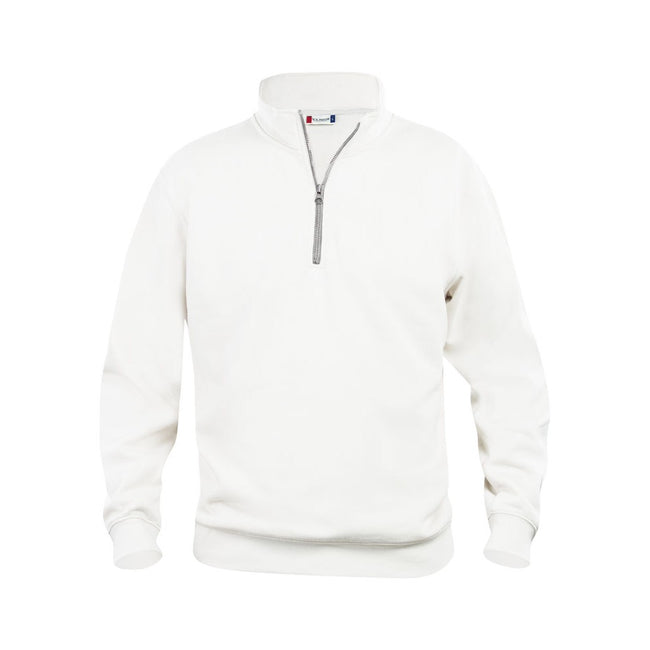 White - Front - Clique Unisex Adult Basic Half Zip Sweatshirt