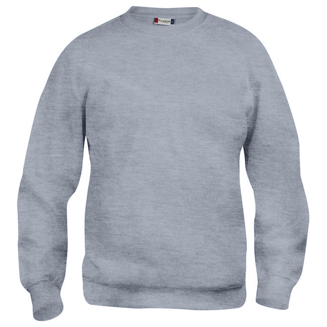 Grey Melange - Front - Clique Unisex Adult Basic Round Neck Sweatshirt