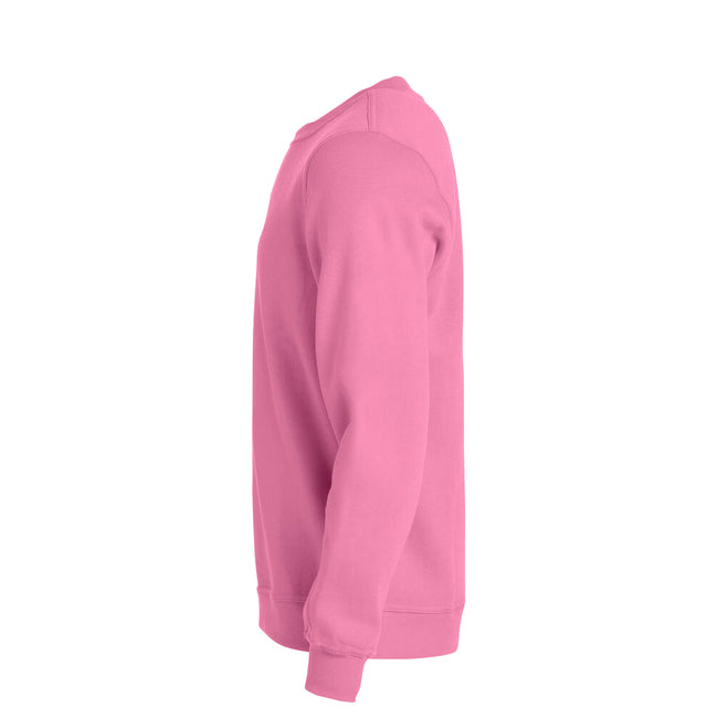 Bright Pink - Side - Clique Unisex Adult Basic Round Neck Sweatshirt