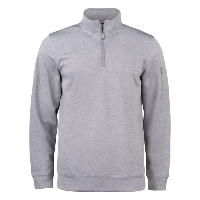 Grey Melange - Front - Clique Unisex Adult Basic Active Quarter Zip Sweatshirt