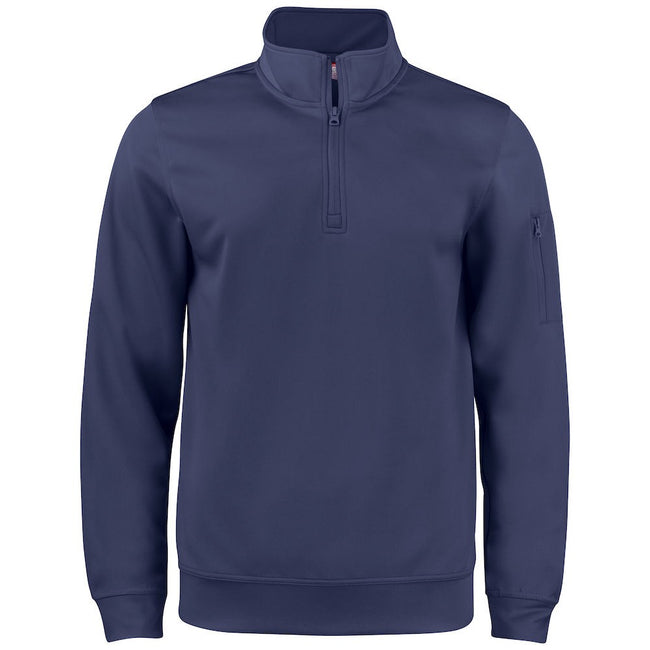 Dark Navy - Front - Clique Unisex Adult Basic Active Quarter Zip Sweatshirt