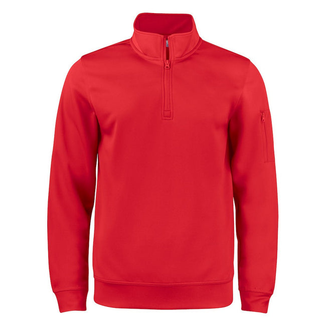 Red - Front - Clique Unisex Adult Basic Active Quarter Zip Sweatshirt