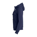 Dark Navy - Side - Clique Womens-Ladies Plain Full Zip Hoodie