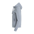 Grey Melange - Side - Clique Womens-Ladies Plain Full Zip Hoodie