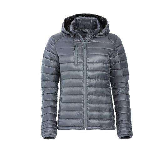 Grey - Front - Clique Womens-Ladies Hudson Padded Jacket