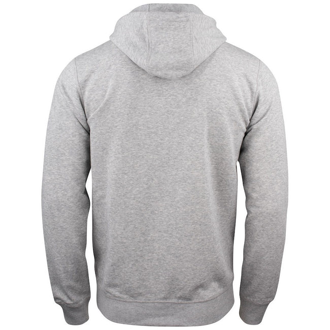 Grey Melange - Back - Clique Mens Premium Organic Cotton Full Zip Hoodie