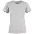 Grey Melange - Front - Clique Womens-Ladies Premium Melange T-Shirt