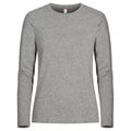 Grey Melange - Front - Clique Mens Basic Long-Sleeved T-Shirt