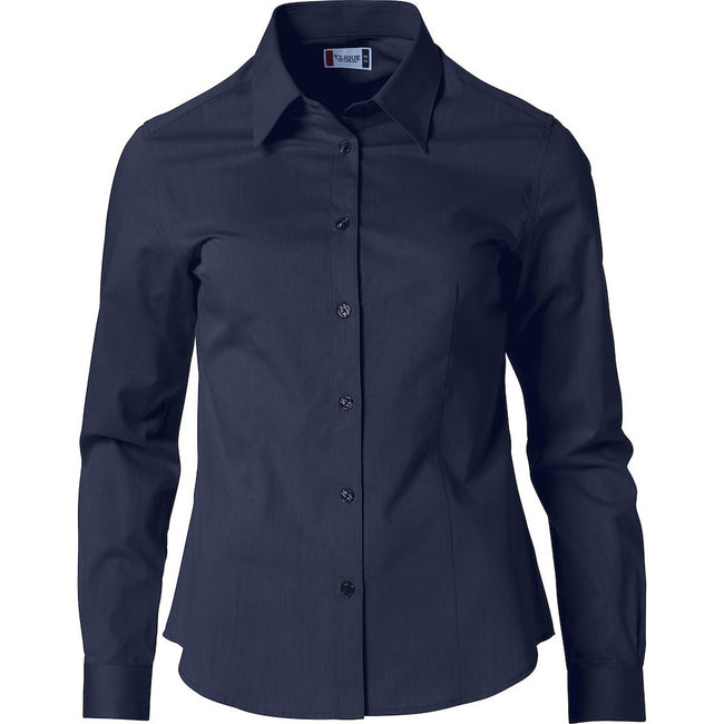Dark Navy - Front - Clique Womens-Ladies Clare Formal Shirt