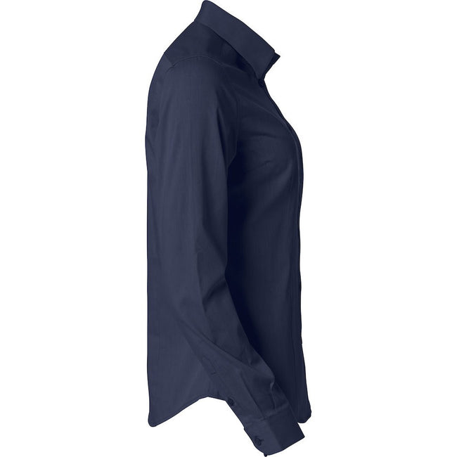 Dark Navy - Side - Clique Womens-Ladies Clare Formal Shirt