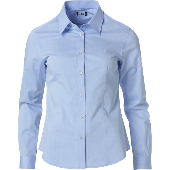 Light Blue - Front - Clique Womens-Ladies Clare Formal Shirt