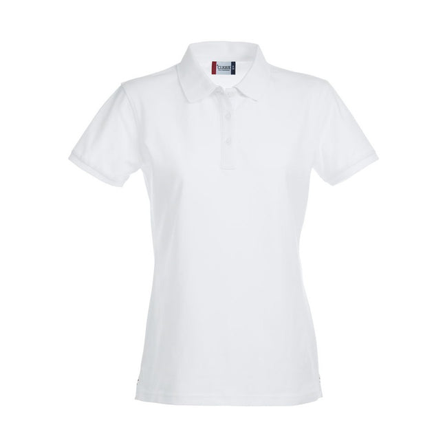 White - Front - Clique Womens-Ladies Premium Stretch Polo Shirt