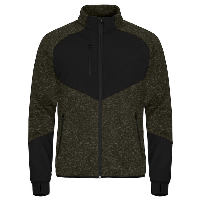 Fog Green-Black - Front - Clique Mens Haines Fleece Jacket