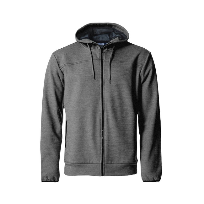 Grey Melange - Front - Clique Mens Ottawa Melange Full Zip Hoodie