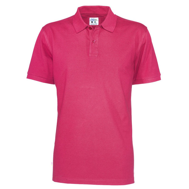 Dark Cerise - Front - Clique Mens Pique Polo Shirt