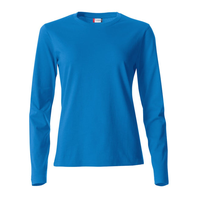 Royal Blue - Front - Clique Womens-Ladies Basic Long-Sleeved T-Shirt