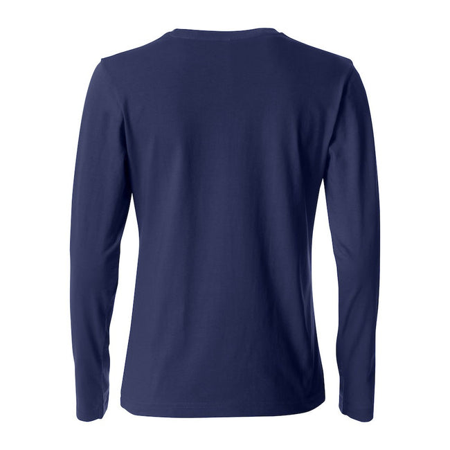 Dark Navy - Back - Clique Womens-Ladies Basic Long-Sleeved T-Shirt
