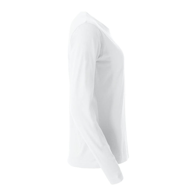 White - Side - Clique Womens-Ladies Basic Long-Sleeved T-Shirt