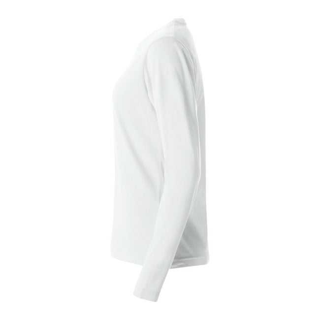 White - Lifestyle - Clique Womens-Ladies Basic Long-Sleeved T-Shirt