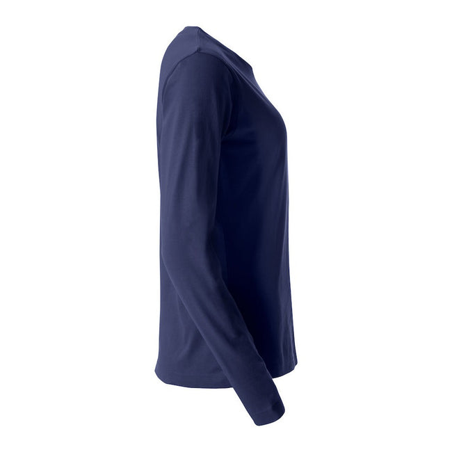 Dark Navy - Side - Clique Womens-Ladies Basic Long-Sleeved T-Shirt
