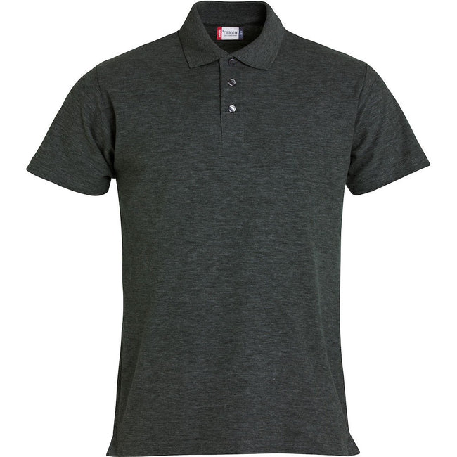 Anthracite - Front - Clique Mens Basic Melange Polo Shirt
