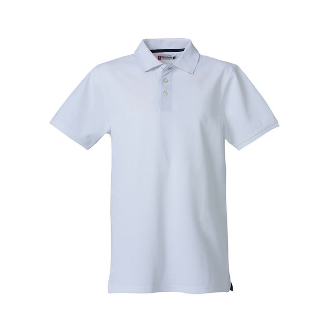 White - Front - Clique Mens Heavy Premium Polo Shirt