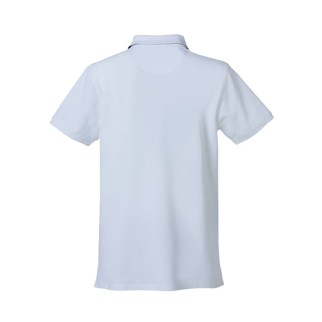 White - Back - Clique Mens Heavy Premium Polo Shirt
