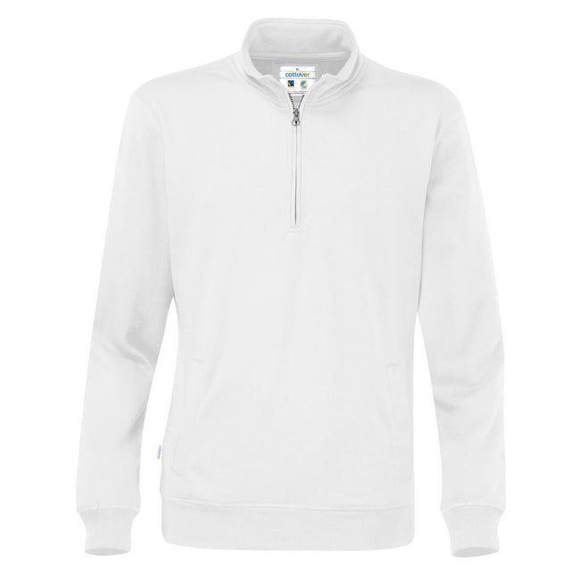 White - Front - Cottover Unisex Adult Half Zip Sweatshirt