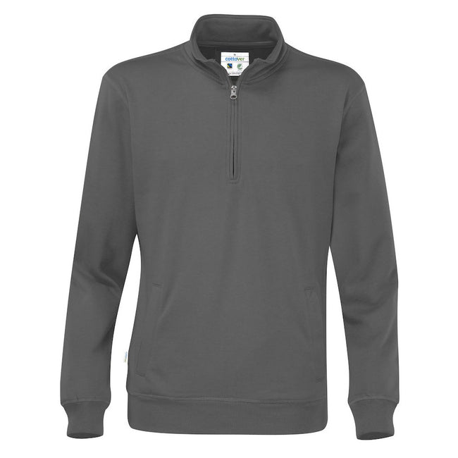 Charcoal - Front - Cottover Unisex Adult Half Zip Sweatshirt