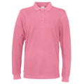 Pink - Front - Cottover Mens Pique Long-Sleeved T-Shirt