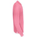 Pink - Side - Cottover Mens Pique Long-Sleeved T-Shirt