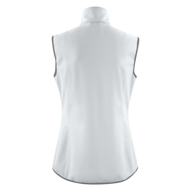 White - Back - Printer Womens-Ladies Trial Softshell Gilet