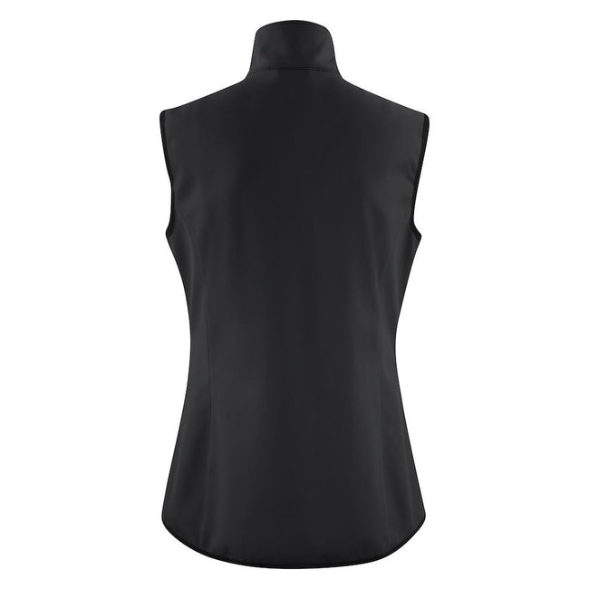 Black - Back - Printer Womens-Ladies Trial Softshell Gilet