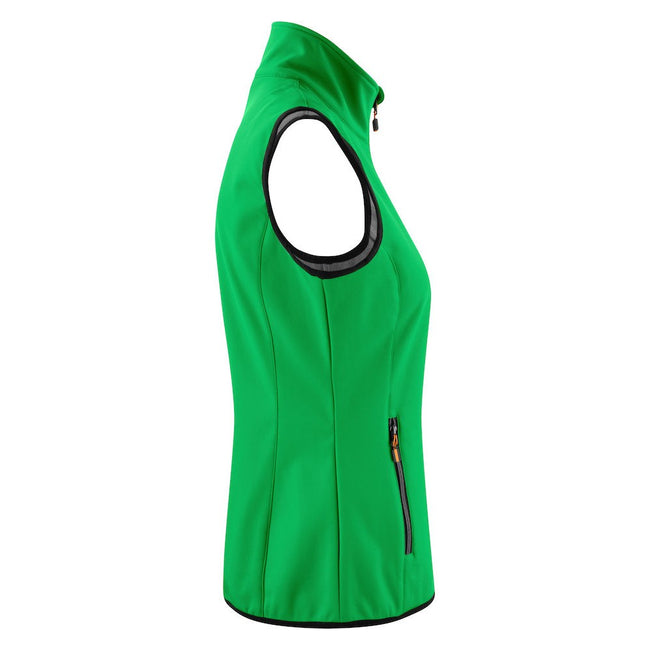 Fresh Green - Side - Printer Womens-Ladies Trial Softshell Gilet