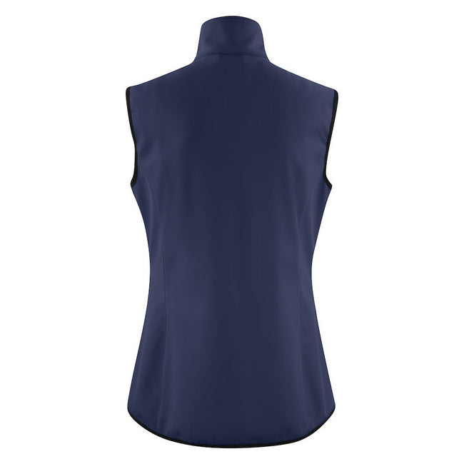 Navy - Back - Printer Womens-Ladies Trial Softshell Gilet
