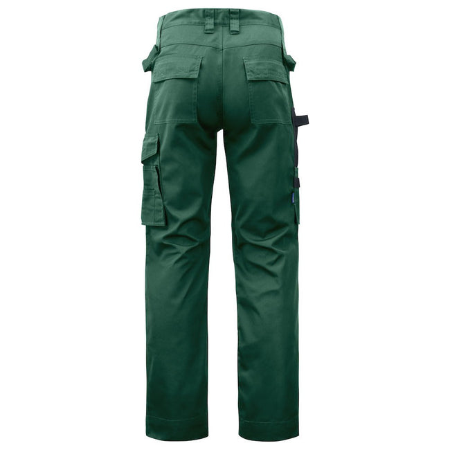 Forest Green - Back - Projob Mens Cargo Trousers