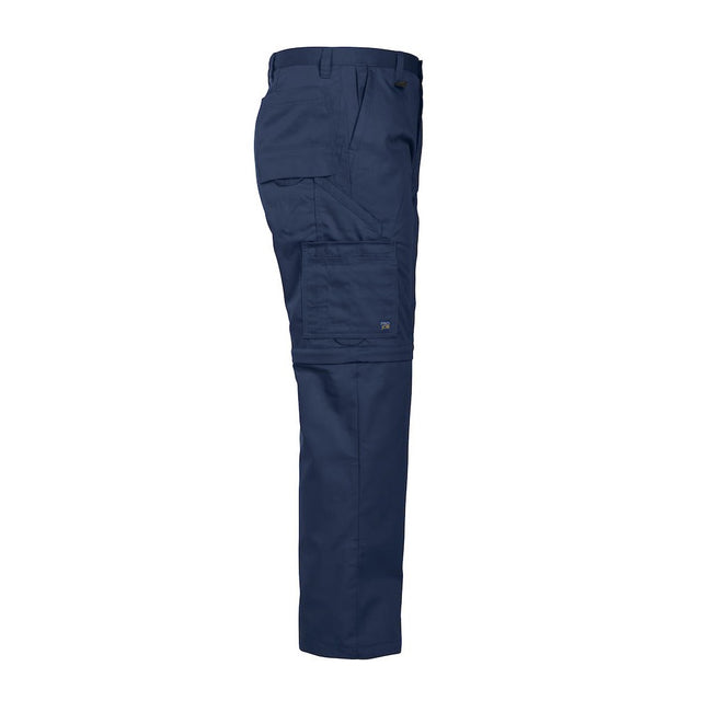 Navy - Side - Projob Mens Zip-Off Cargo Trousers